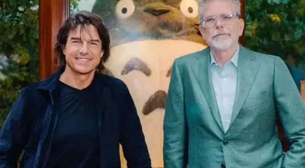 Star Tom Cruise Director Christopher McQuarrie Pose at Ghibli Museum