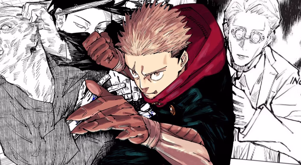jjk-manga-panel-split-with-itadori-colorized-in-the-center